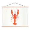 Kreeft - Waterverf - Aquarel - Oranje textielposter latten blank klein -3d