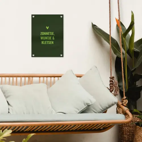 Donkergroen - Quote - Zon - Zomer tuinposter los doek klein -sfeer7