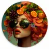 Vrouw - Sinaasappel - Bessen - Oranje KitchenYeah - Keuken - Wandcirkel Forex klein -3d