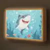 Haai - Vissen - Blauw - Onderwater Light Box met batterij (Wandlamp kind) middel -z3d_website