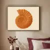 Schelp - Oranje - Ribbels Textielframe zwart klein -sfeer1