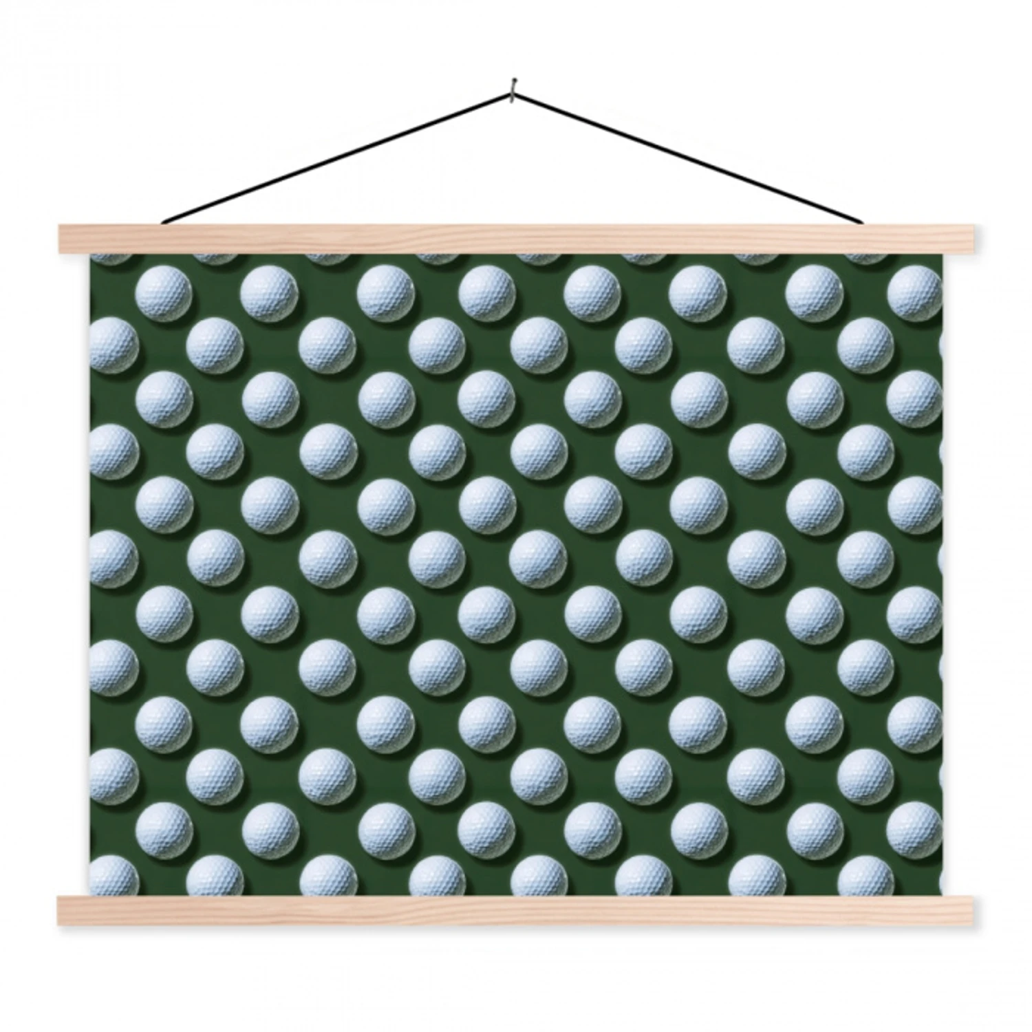 Ballen - Golf - Groen textielposter latten blank klein 122 -3d
