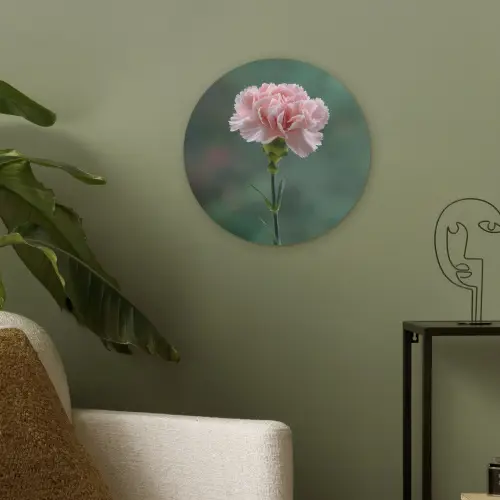 Anjer - Roze - Bloemblaadjes Akoestische PET Vilt - Rond klein -sfeer2