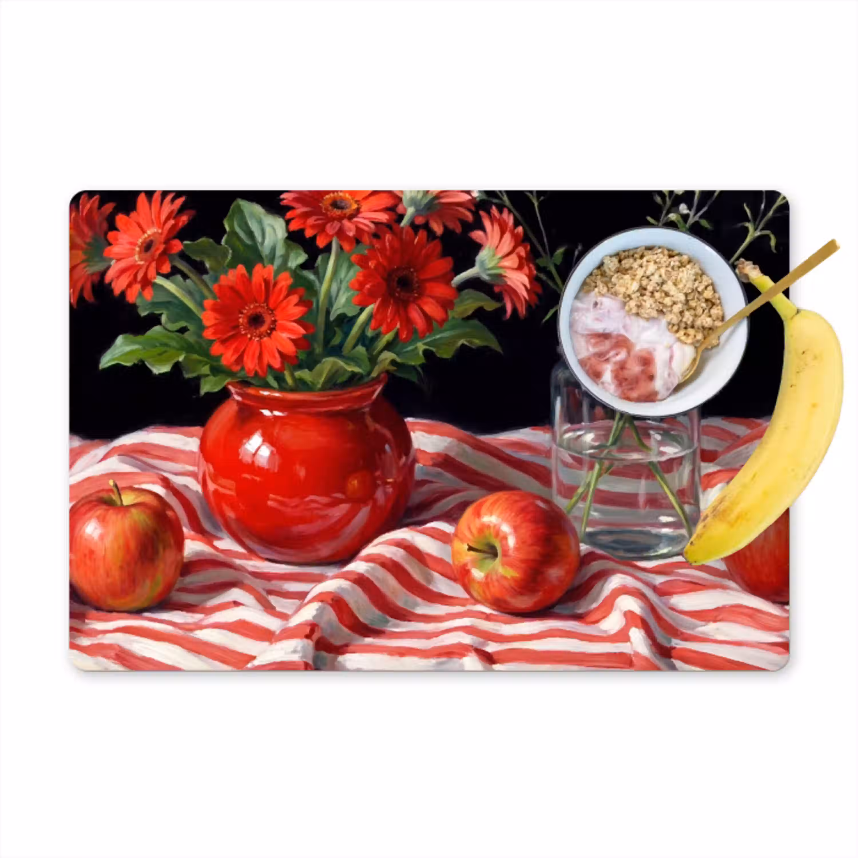 Rode bloemen - Vaas Placemat vinyl groot -zzzproduct_Kitchenyeah-website