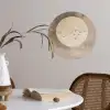 Vogel - Beige - Japandi Wandcirkel behangsticker klein -sfeer3