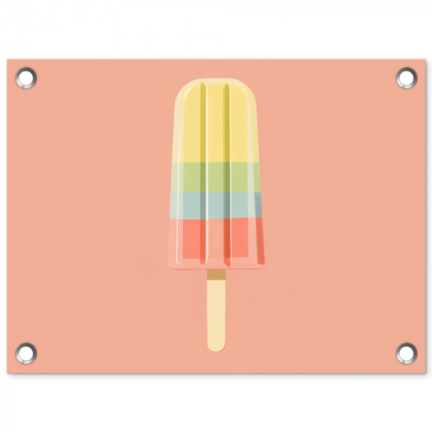 Waterijsje - Pasteltinten - Minimalistisch tuinposter los doek klein -3d