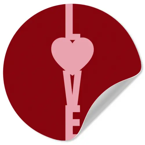 Love - Hart - Rood Wandcirkel behangsticker klein -3d