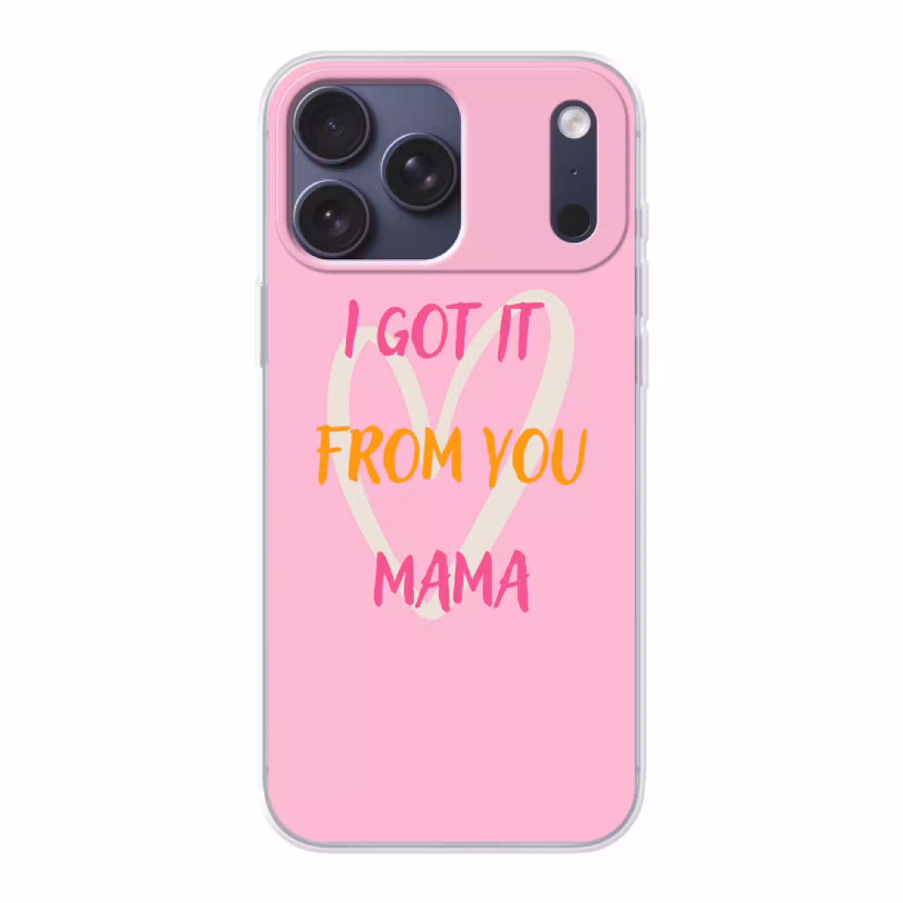 Mama - Quote - Hart - Roze Telefoonhoesje iPhone 17 Pro Max klein -3d