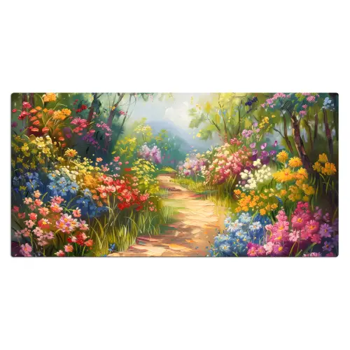 Natuur - Landschap - Bloemen - Kleurrijk Muismat XXL klein -3d_leeg