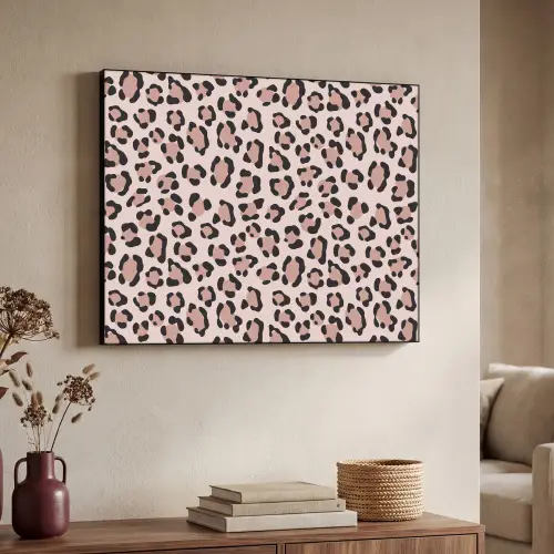 Vlekken - Beige - Luipaard Textielframe zwart klein 947 -sfeer3