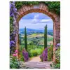 Doorkijk - Toscane - Landschap - Poort poster papier klein -3d