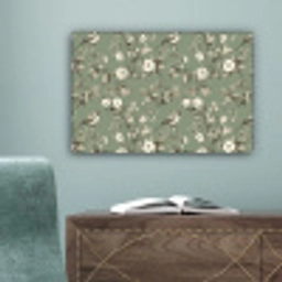 Botanisch - Vogels - Groen canvas 2cm klein 34 -sfeer4