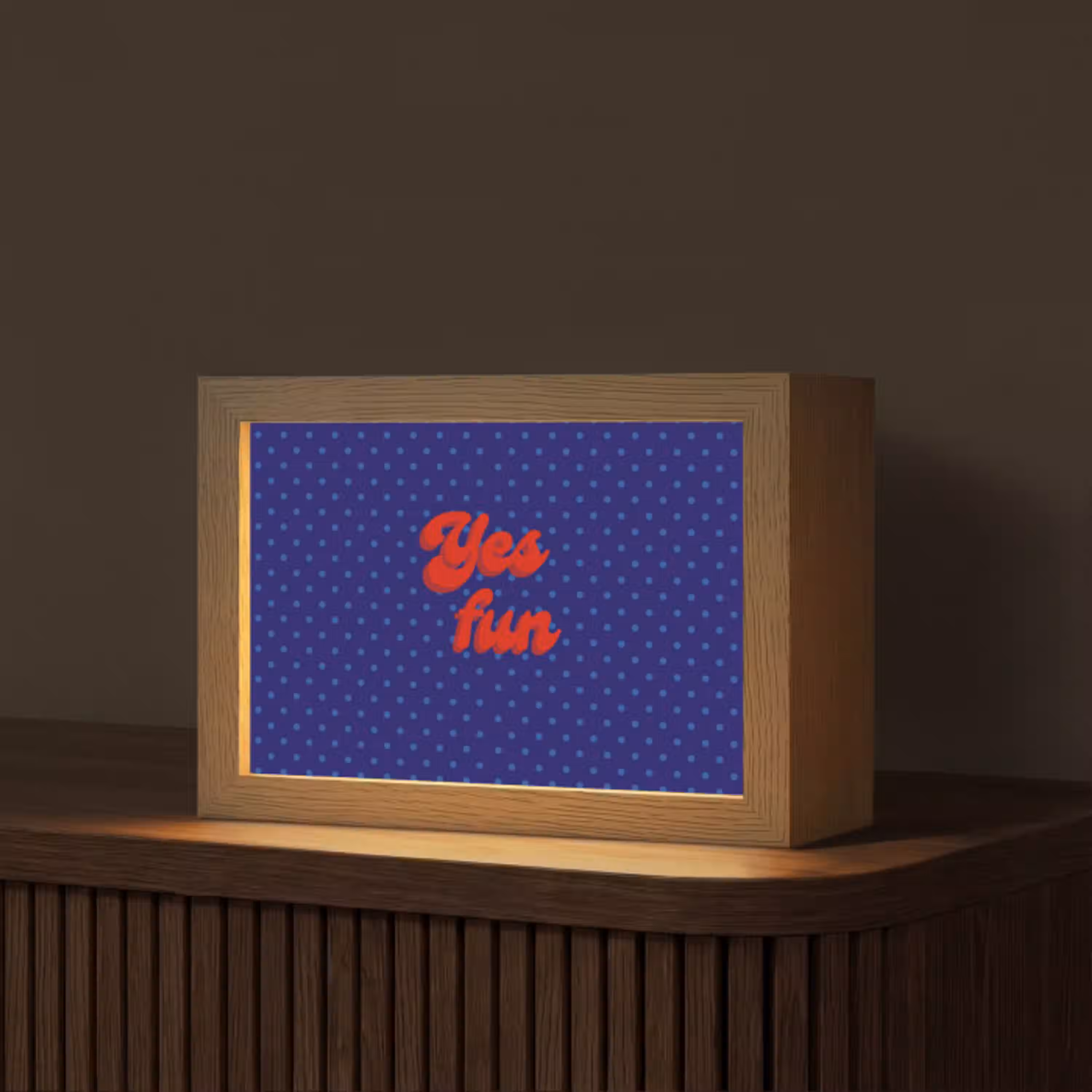 Yes fun - Rood - Blauw - Stippen Light Box met kabel (Tafellamp) klein -z3d_website