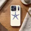 Blauwe zeester - Minimalistisch - Beige Telefoonhoesje iPhone 17 Pro klein -sfeer1