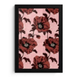 Bloemen - Retro - Rood fotolijst zwart zonder passe partout klein 224 -3d