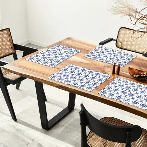 Modern - Patroon - Blauw - Roze Placemat vinyl groot 368 -zzsfeer4_Kitchenyeah-website