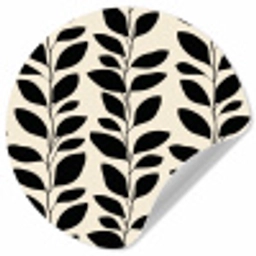 Botanisch - Dessin - Zwart - Beige Wandcirkel behangsticker klein 186 -3d
