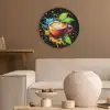 Koffie - Graffiti - Drinken - Abstract Akoestische PET Vilt - Rond klein -sfeer1