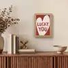 Lucky - Hart - Rood Light Box met kabel (Wandlamp) klein -sfeer2