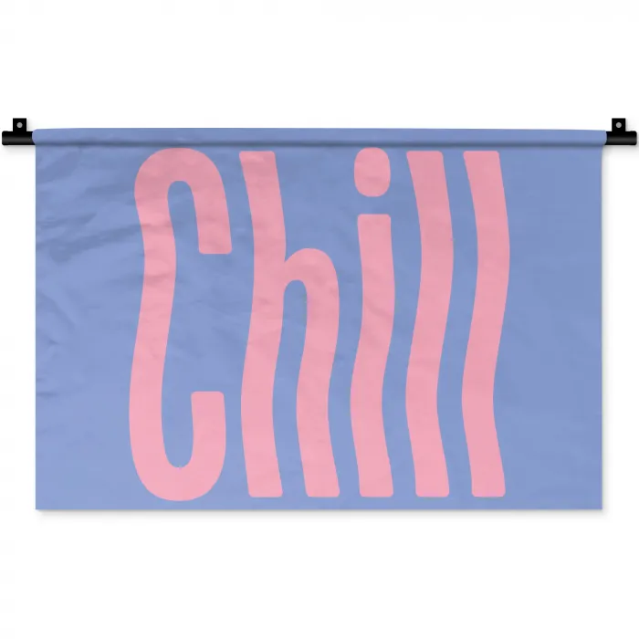Chill - Roze - Blauw - Golvend Wandkleed katoen klein -zz3d