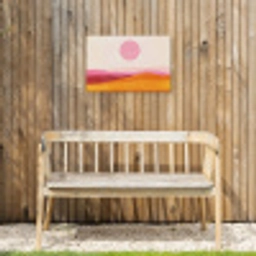 Heuvels - Oranje - Zon - Abstract Tuinposter op houten frame 2 cm dik klein -sfeer4