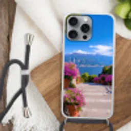 Lake Como - Italië - Landschap Hoesje iPhone 16 Pro Max met koord klein -sfeer4