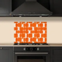 Patroon - Retro - Oranje keuken achterwand spatscherm klein 900 -sfeer1