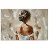 Vrouw - Verf - Abstract - Beige - Modern poster papier klein -3d