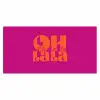 Oh la la - Roze - Oranje - Gestapelde letters Muismat XXL klein -3d_leeg