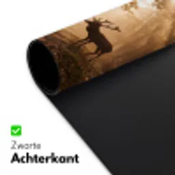 Hert - Bos - Mistig - Natuur - Goud Muismat XXL klein -sfeer2