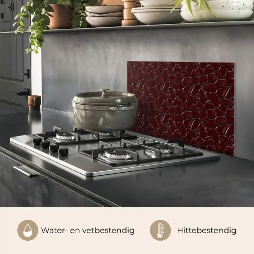 Mozaïek - Tegel - Bordeauxrood keuken achterwand spatscherm klein 900 -usp_NL