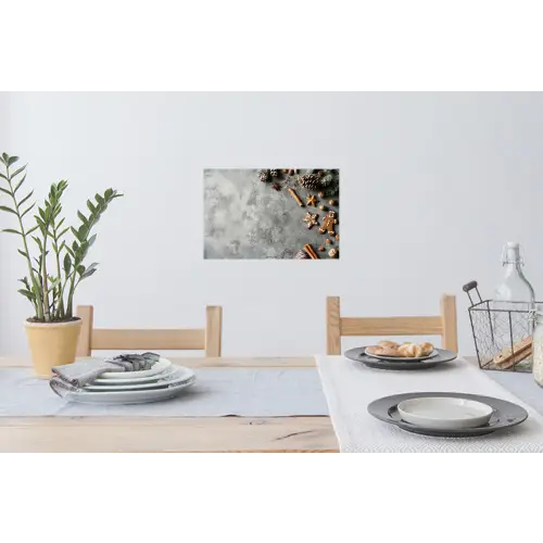 Winter - Kerst - Beton - Dennenappels Muursticker klein -eettafel