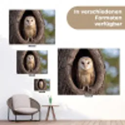 Kerkuil - Boom - Natuur - Bruin tuinposter los doek klein -Xsfeer9_DE