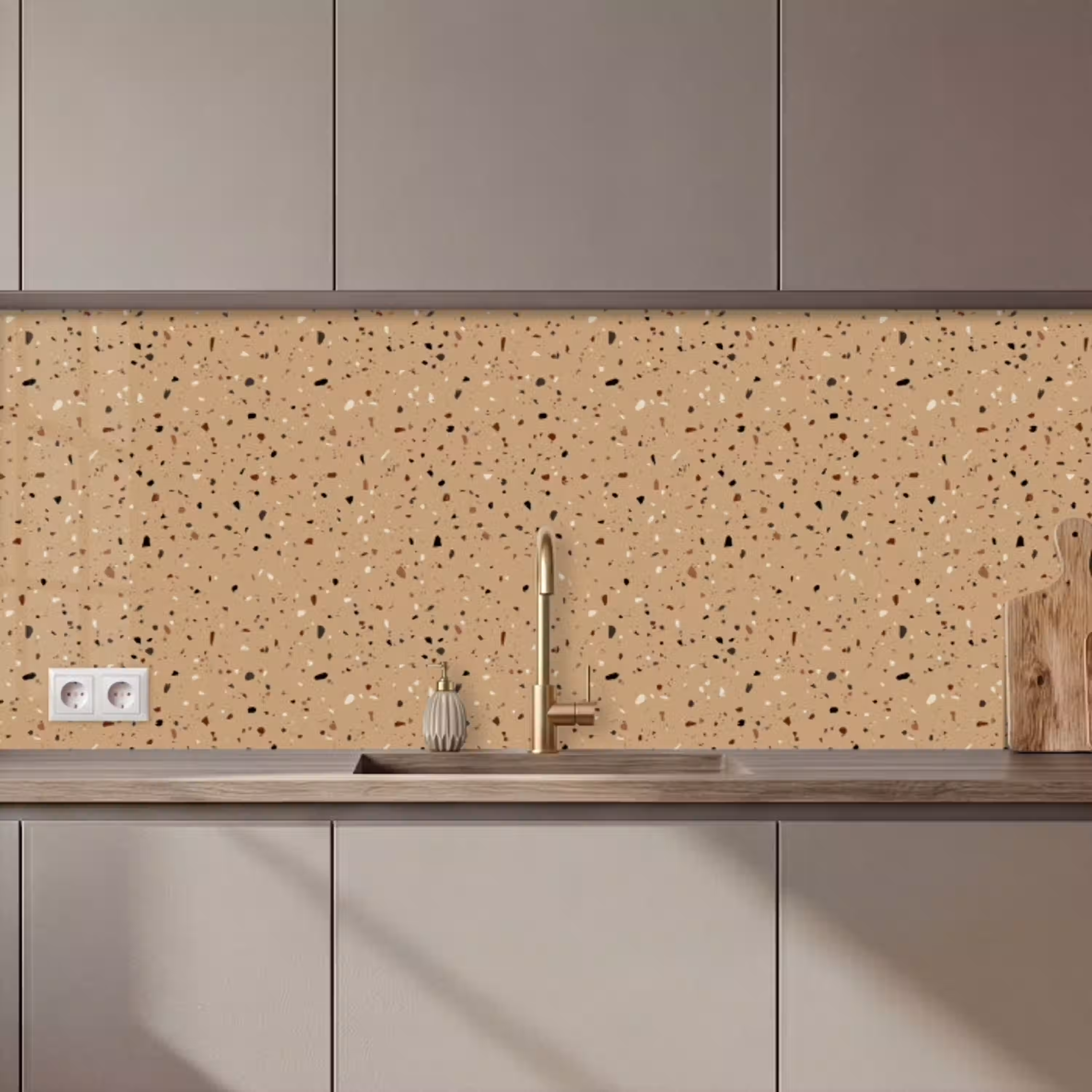 Terrazzo - Patroon - Beige keuken achterwand 2 middel 871 zz_3dshopping