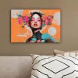 Portret - Vrouw - Abstract - Bloemen canvas 2cm klein -sfeer3