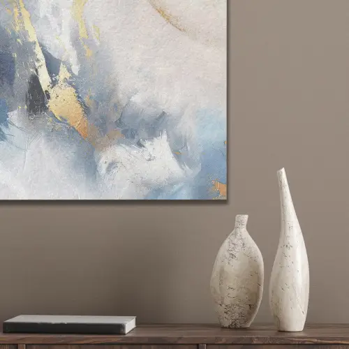Blauw - Modern - Marmer - Abstract - Goud PET vilt klein -sfeer6_closeup