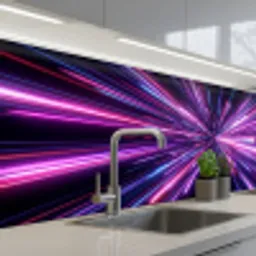 Lichtsnelheid - Ruimte - Roze - Paars keuken achterwand 2 middel -3d_schuin