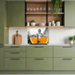 Sinaasappel - Eiffeltoren - Vrouw keuken achterwand 2 middel -sfeer3