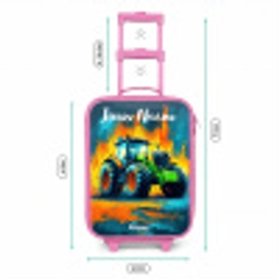 Abstract - Tractor - Groen Kinderkoffer - Roze klein -productfoto_formaten