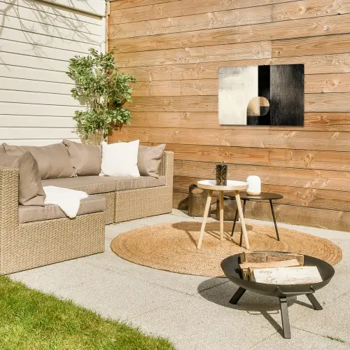 Vormen - Modern - Zwart Tuinposter op houten frame 2 cm dik klein -sfeer2