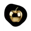 Appel - Goud - Chrome - Zwart Wandcirkel Organisch Forex 3mm klein -3d