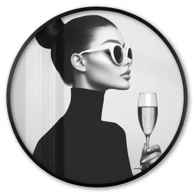 Photo Frame Round - Woman - Champagne - Modern