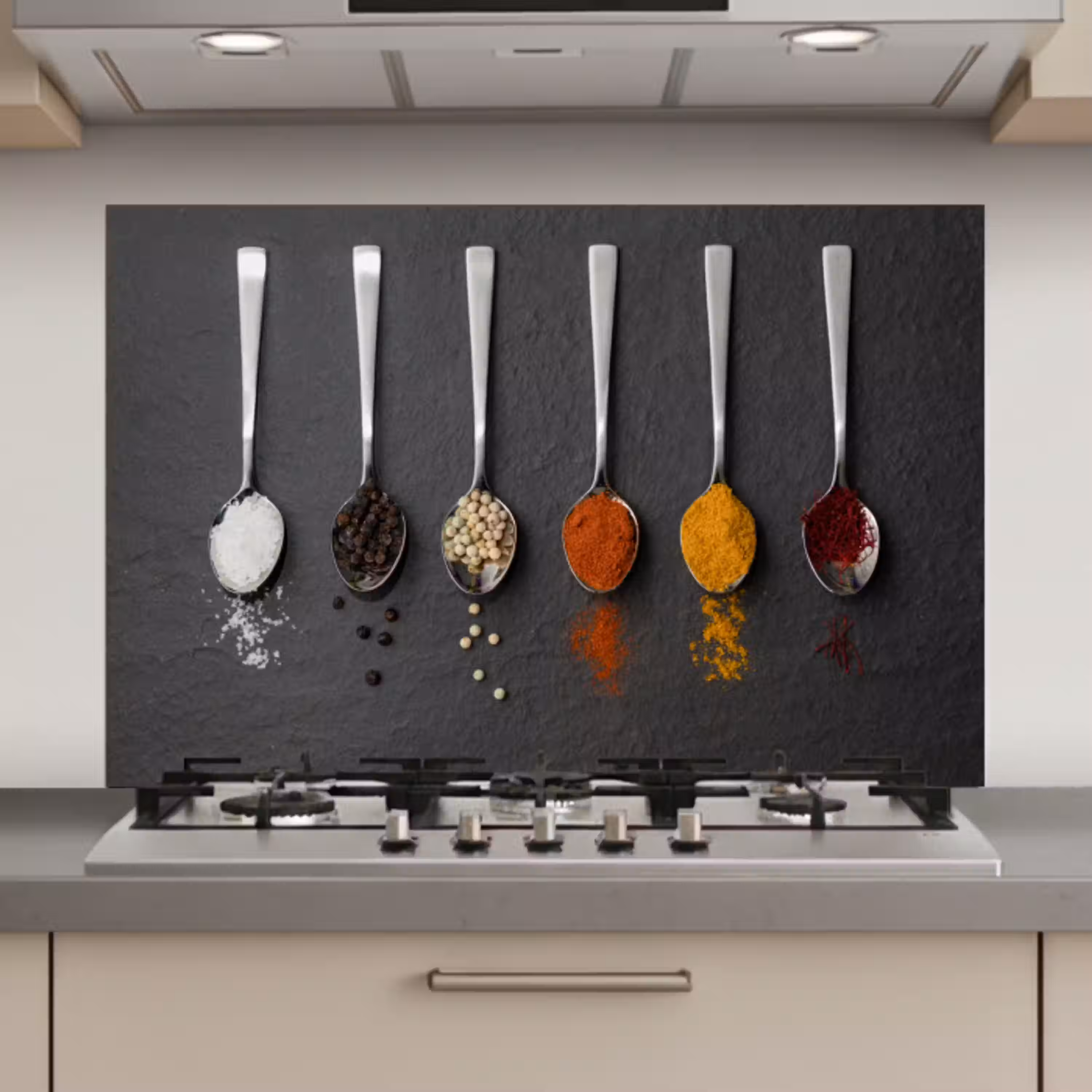 Specerijen - Lepels - Tafel - Rustiek - Kruiden keuken achterwand spatscherm klein -3d_website