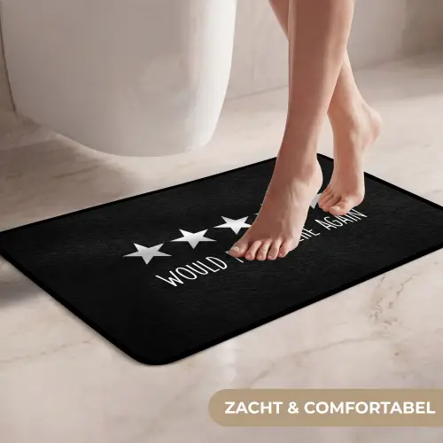 Quotes - Would poop here again - Humor - Zwart - Spreuk WCmat klein -USP_ZachtNL