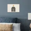 Minimalistisch - Zwarte boog - Gouden cirkel poster papier klein -sfeer2