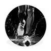 Hardloopschoenen - Rennen - Druppels - Zwart Wandcirkel aluminium klein -3d