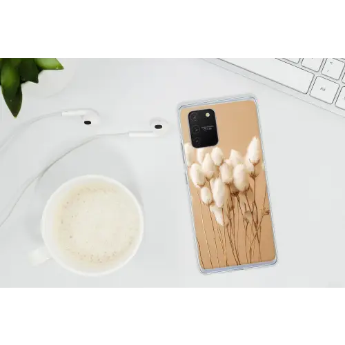 Bloemen - Planten - Bruin - Pastel Telefoonhoesje Samsung Galaxy S10 Lite klein -oordopS10Lite