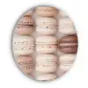 Macarons - Beige - Bruin Akoestische PET Vilt - Rond klein -3d