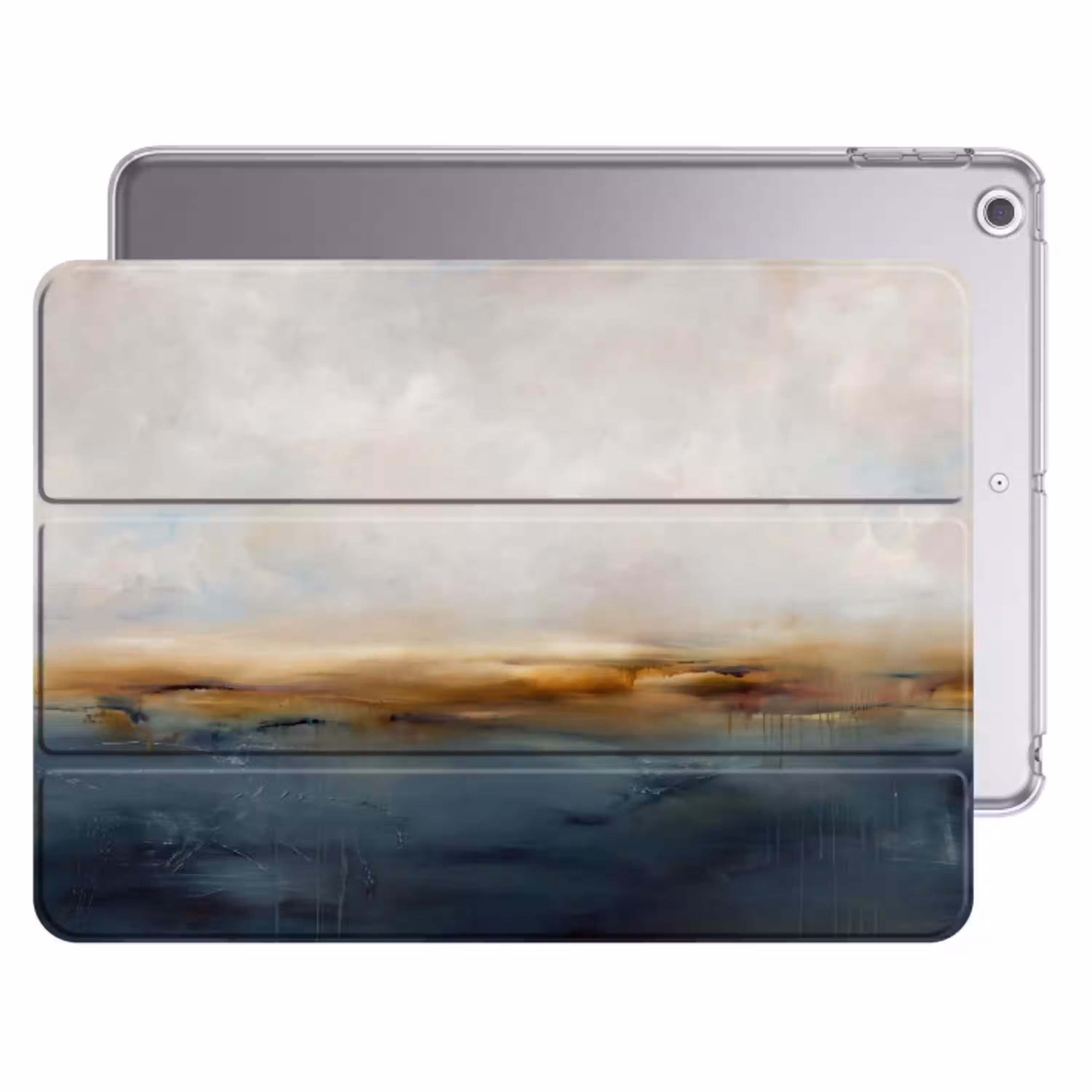 Abstract - Horizon - Water - Modern - Beige Apple iPad 2017 middel -threedimensional_3d_global