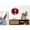 Hond - Hartjesbril - Loveyou - Rood Wandcirkel aluminium klein -kantoor